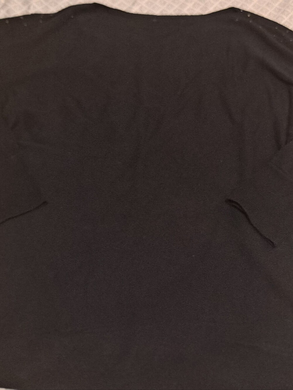 Vince Camuto Classic Black Crewneck Top Sz 1X Shiny Decor On Arms